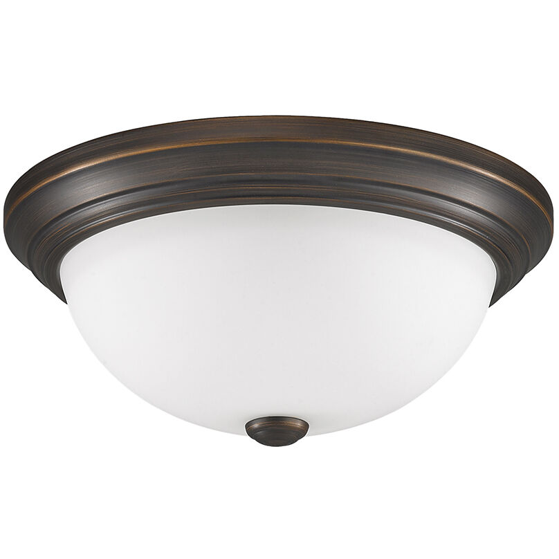 Kipson 2 Light 13 inch Rubbed Bronze Flush Mount Ceiling Light